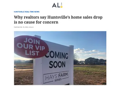 North Alabama home sales slowed in November, but steady prices, stable inventory, and strong affordability point to a healthy, balanced market. Buyers have more negotiating room, while sellers need competitive pricing and move-in-ready presentation to sta